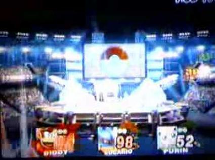 SSBB Diddy Kong vs Lucario vs Jigglypuff